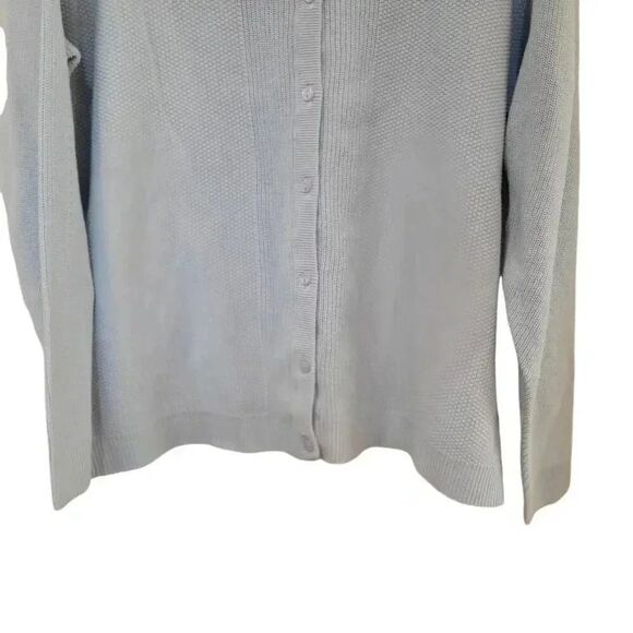 Christopher & Banks Women's Baby Blue Cotton Knit Cardigan Sweater NEW - Picture 10 of 12